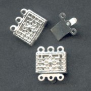 Chiusura 3 fili mm. 10 argentata x2