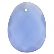 Pendente gemma sfaccettato ovale 20x15 mm Calcedoine Bleue x1