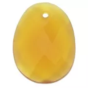 Pendente gemma sfaccettato ovale 20x15 mm Calcedoine Jaune x1