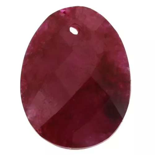Pendente gemma sfaccettato ovale 20x15 mm Imitazione Rubis x1