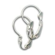 Orecchini con ganci chiusi forati mm. 20 argentato x2