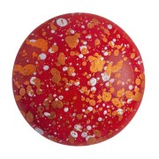Cabochon di vetro di Puca® 25 mm Opaque Red Coral Tweedy x1