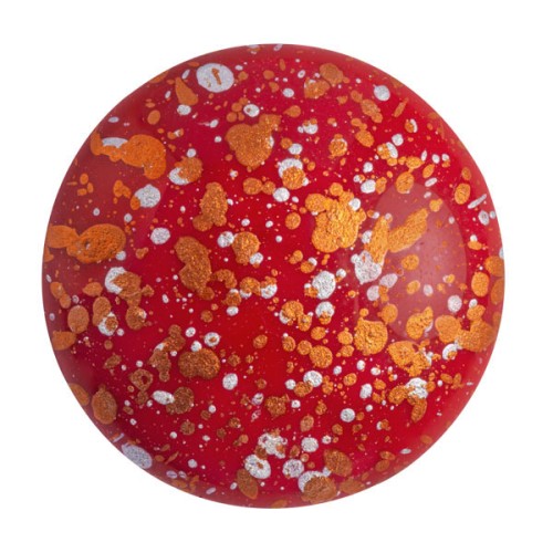 Cabochon di vetro di Puca® 25 mm Opaque Red Coral Tweedy x1