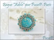 Cabochon di vetro di Puca® 25 mm Opaque Red Coral Tweedy x1