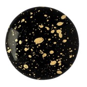 Cabochon di vetro di Puca® 25 mm Jet Gold Splash x1