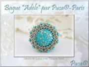 Cabochon di vetro di Puca® 25 mm Jet Gold Splash x1