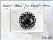 Cabochon di vetro di Puca® 25 mm Jet Gold Splash x1