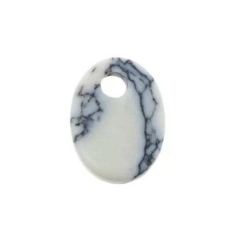 Sequin ovale 8x6 mm Pietra Gemma - Howlite x1