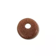 Sequin rotondo 6 mm Pietra Gemma Gold Stone -Imitazione pietra del sole x1