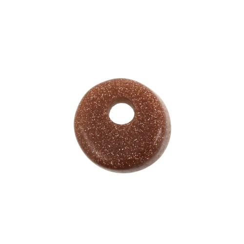 Sequin rotondo 6 mm Pietra Gemma Gold Stone -Imitazione pietra del sole x1