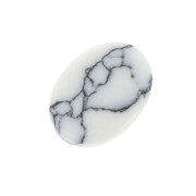 Disco piatto ovale 8x6 mm Pietra Gemma - Howlite x1
