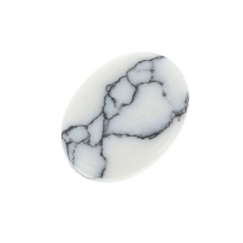 Disco piatto ovale 8x6 mm Pietra Gemma - Howlite x1
