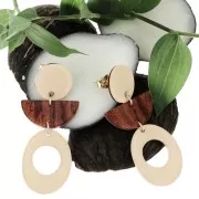 Sequin tondo in plexiglas 15 mm mod. legno - Beige x1