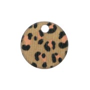 Sequin tondo in plexiglas 15 mm mod. leopardo - Beige - Rosa x1