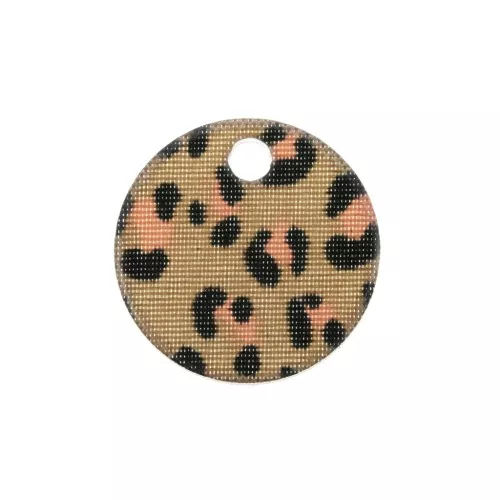 Sequin tondo in plexiglas 15 mm mod. leopardo - Beige - Rosa x1