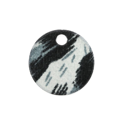 Sequin tondo in plexiglas 15 mm mod. leopardo - Nero-Blu-Grigio x1
