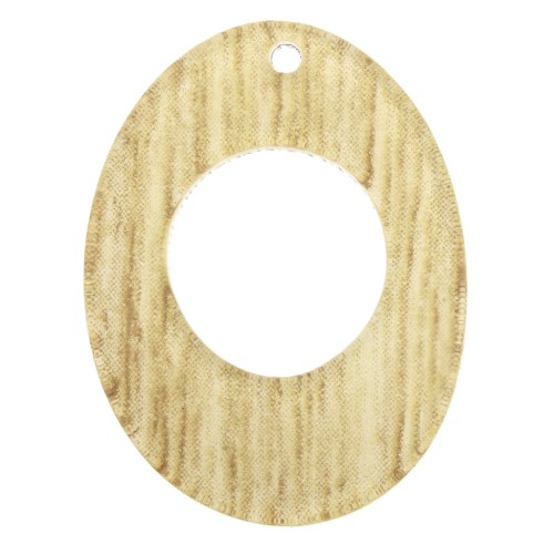 Pendente ovale in plexiglas 25x19 mm mod. legno - Beige x1