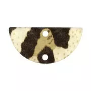 Distanziatore mezzaluna plexiglas 23x11mm 2 fori mod. leopardo - Marrone-Beige x1