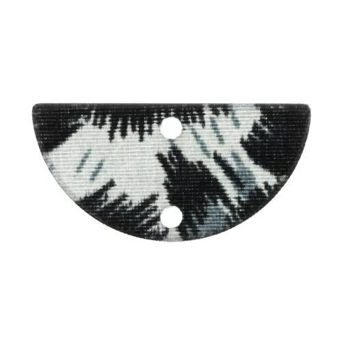 Distanziatore mezzaluna plexiglas 23x11mm 2 fori mod. leopardo-Nero/Blu/Grigio x1