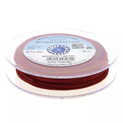 Filo intrecciato in nylon Griffin europeo 1.5mm - Garnet x20m