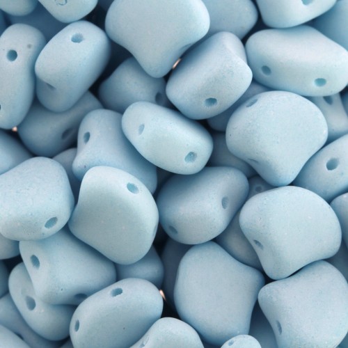 Perline in vetro Ginko Duo 2 fori 7.5x7.5 mm Bondeli Matt Blue Raspberry x10g