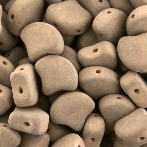 Perline in vetro Ginko Duo 2 fori 7.5x7.5 mm Bondeli Matt Cappuccino x10g