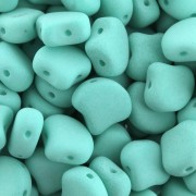 Perline in vetro Ginko Duo 2 fori 7.5x7.5 mm Bondeli Matt Mint x10g|raw }}