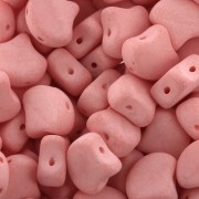 Perline in vetro Ginko Duo 2 fori 7.5x7.5 mm Bondeli Matt Coral x10g|raw }}