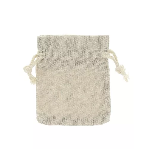 Sacchetto di lino per regalo bijoux 70x85 mm Beige x1