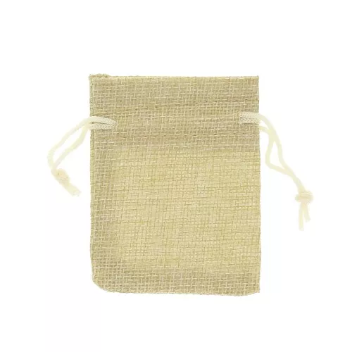 Sacchetto per regalo tela di iuta bijoux 70x85 mm Beige x1