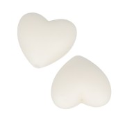 Perline di silicone a forma cuore 19x20 mm per l'attacco del ciuccio - Bianco x2|raw }}
