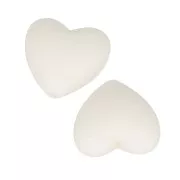 Perline di silicone a forma cuore 19x20 mm per l'attacco del ciuccio - Bianco x2