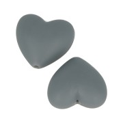 Perline di silicone forma cuore 19x20 mm per l'attacco del ciuccio-Grigio scuro x2|raw }}