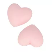 Perline di silicone forma cuore 19x20 mm per l'attacco del ciuccio-Rosa Layette x2
