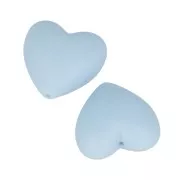 Perline di silicone a forma cuore 19x20 mm per l'attacco del ciuccio Blu Layette x2