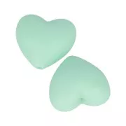 Perline di silicone a forma cuore 19x20 mm per l'attacco del ciuccio - Minta x2