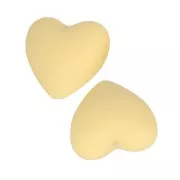 Perline di silicone a forma cuore 19x20 mm per l'attacco del ciuccio - Giallo x2