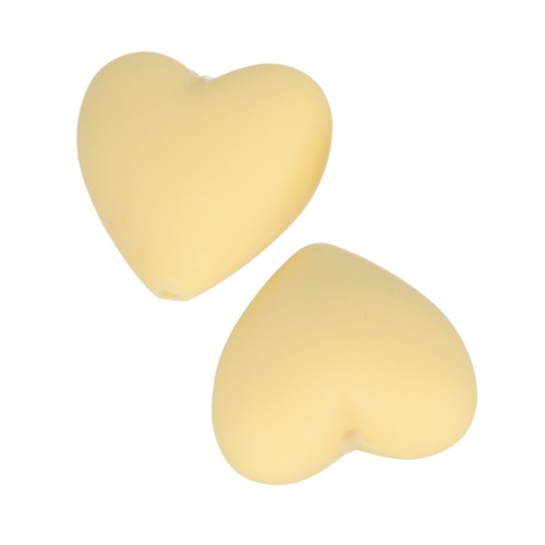 Perline di silicone a forma cuore 19x20 mm per l'attacco del ciuccio - Giallo x2