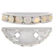Rondella Mezza-Luna mm. 20x9 argentata Crystal AB x1