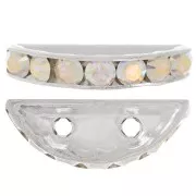 Rondella Mezza-Luna mm. 20x9 argentata Crystal AB x1