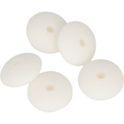 Perline rondella silicone 12 mm per il fissaggio del ciuccio-Bianco x5|raw }}