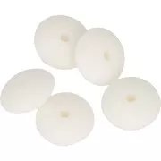 Perline rondella silicone 12 mm per il fissaggio del ciuccio-Bianco x5