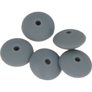 Perline rondella silicone 12 mm per il fissaggio del ciuccio-Grigio scuro x5|raw }}