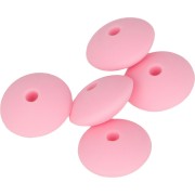 Perline rondella silicone 12 mm per il fissaggio del ciuccio-Rosa x5|raw }}