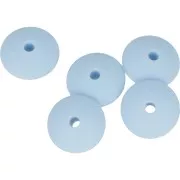 Perline rondella silicone 12 mm per il fissaggio del ciuccio-Blu Layette x5