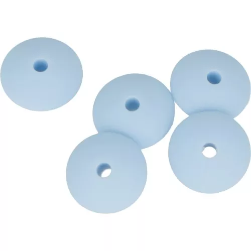 Perline rondella silicone 12 mm per il fissaggio del ciuccio-Blu Layette x5