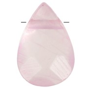 Perline Quartzo Rosa briolette piatte mm. 14x10 mm x5