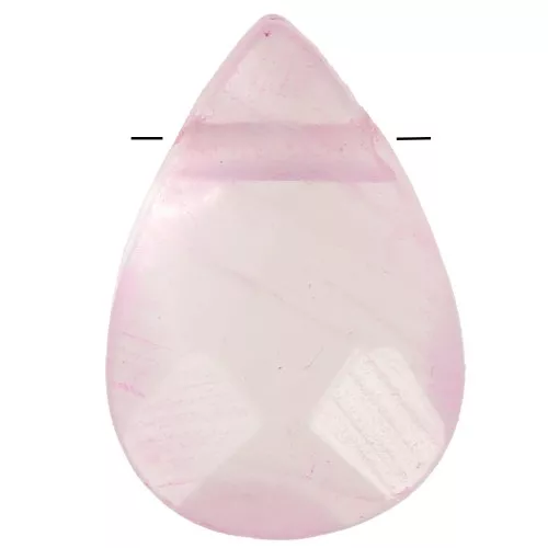 Perline Quartzo Rosa briolette piatte mm. 14x10 mm x5