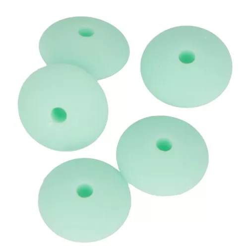 Perline rondella silicone 12 mm per il fissaggio del ciuccio-Minta x5
