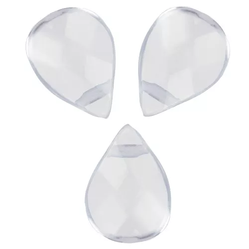 Perlina en verre briolette piatte mm. 12x8.5